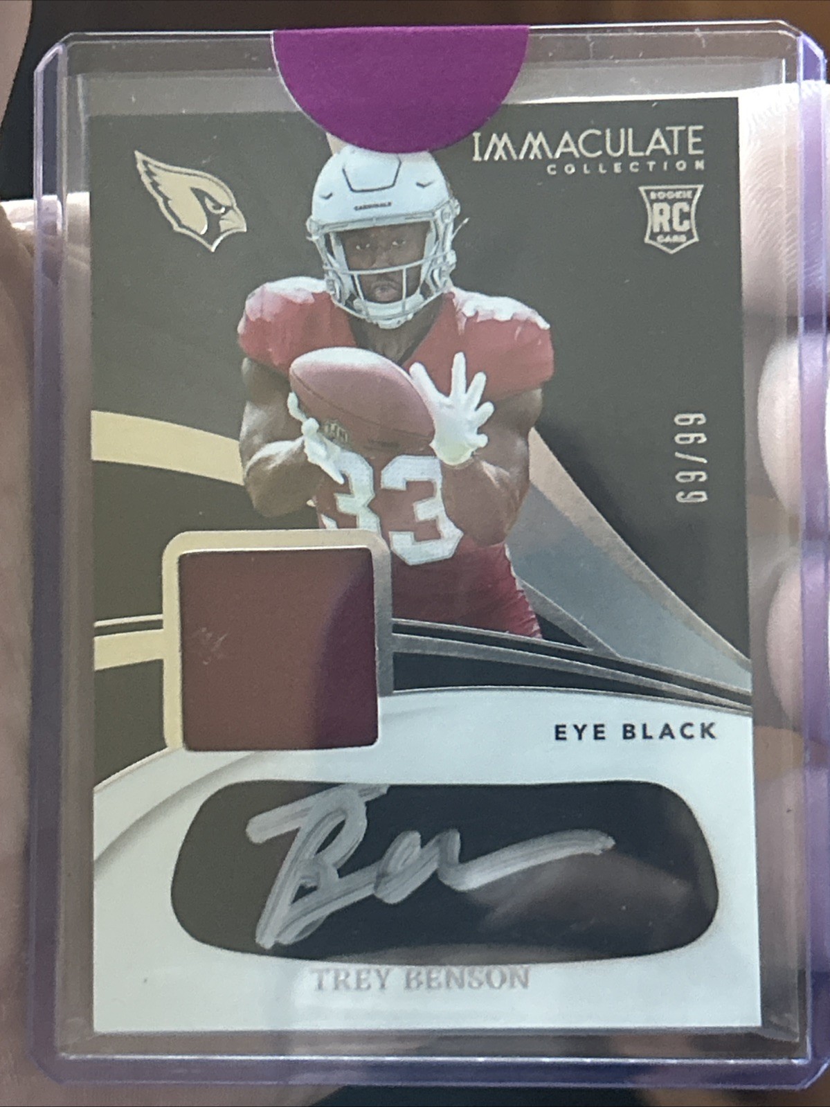 2024 Panini immaculate football Trey Benson Eye Black RPA /99
