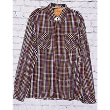 Sovereign Code Mens Long Sleeve Wester Plaid Button Up Down Shirt Size XL NWOT