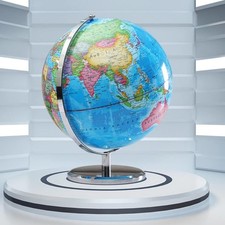 25cm Educational World Globe Swivel Desktop Globe with Metal Stand for Learnin