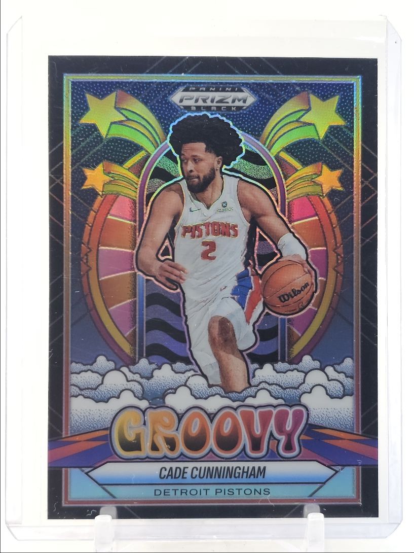 CADE CUNNINGHAM 2024-25 PANINI PRIZM BLACK GROOVY SILVER PISTONS Q3464