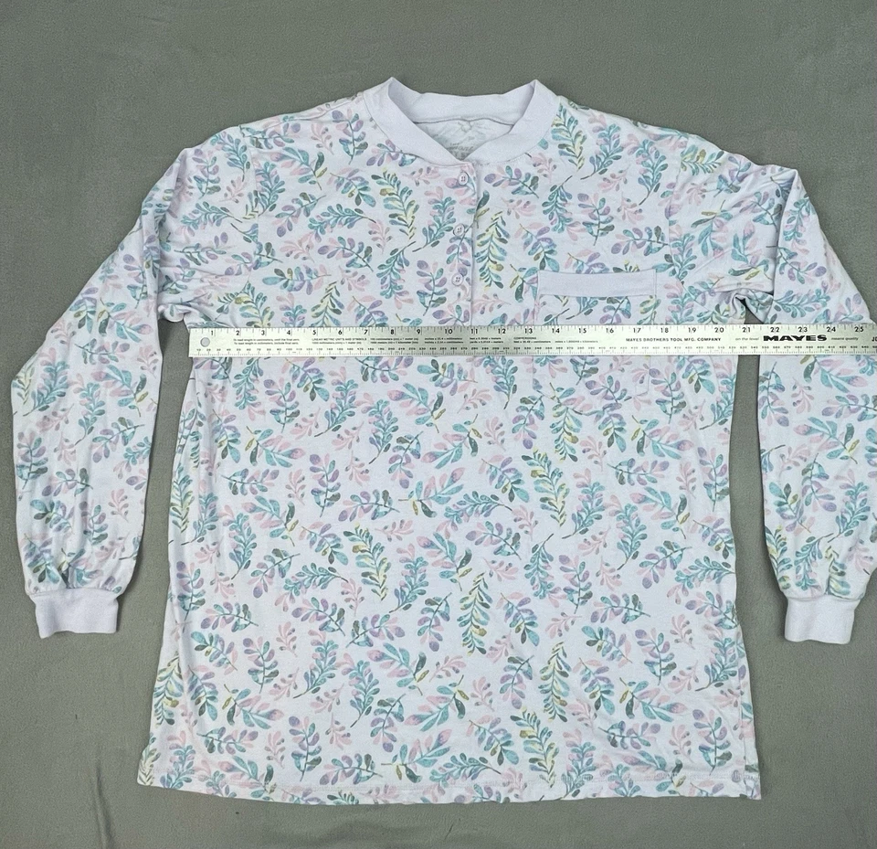 Conjunto de pijama para mujer Vermont Country Store mediano lavanda floral algodón tejido Foto 3 de 4