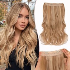Invisible Wire Hair Extensions Lace Weft Hair Extensions 20 Inch Synthetic Wavy