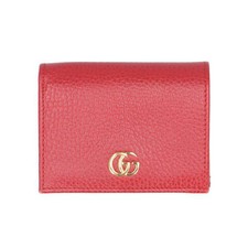 Gucci GG Marmont Compact Wallet Red 456126493 Used with Box & Bag