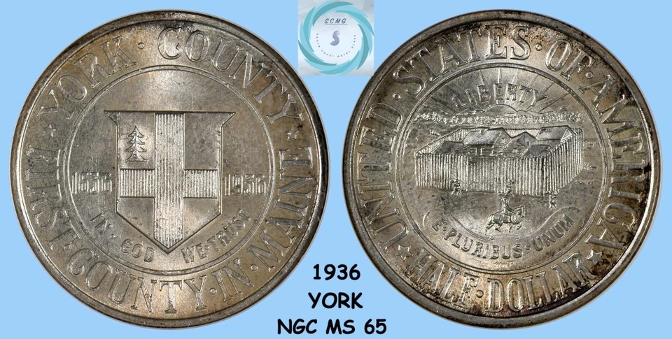1936 York Tercentenary Commemorative 50c NGC MS 65 w/CAC - Gen 3.0 Gold Letters! - Image 4 of 4