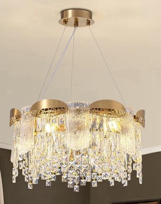 Siljoy Modern K9 Crystal Chandelier Dimmable Pendant Light Fixture