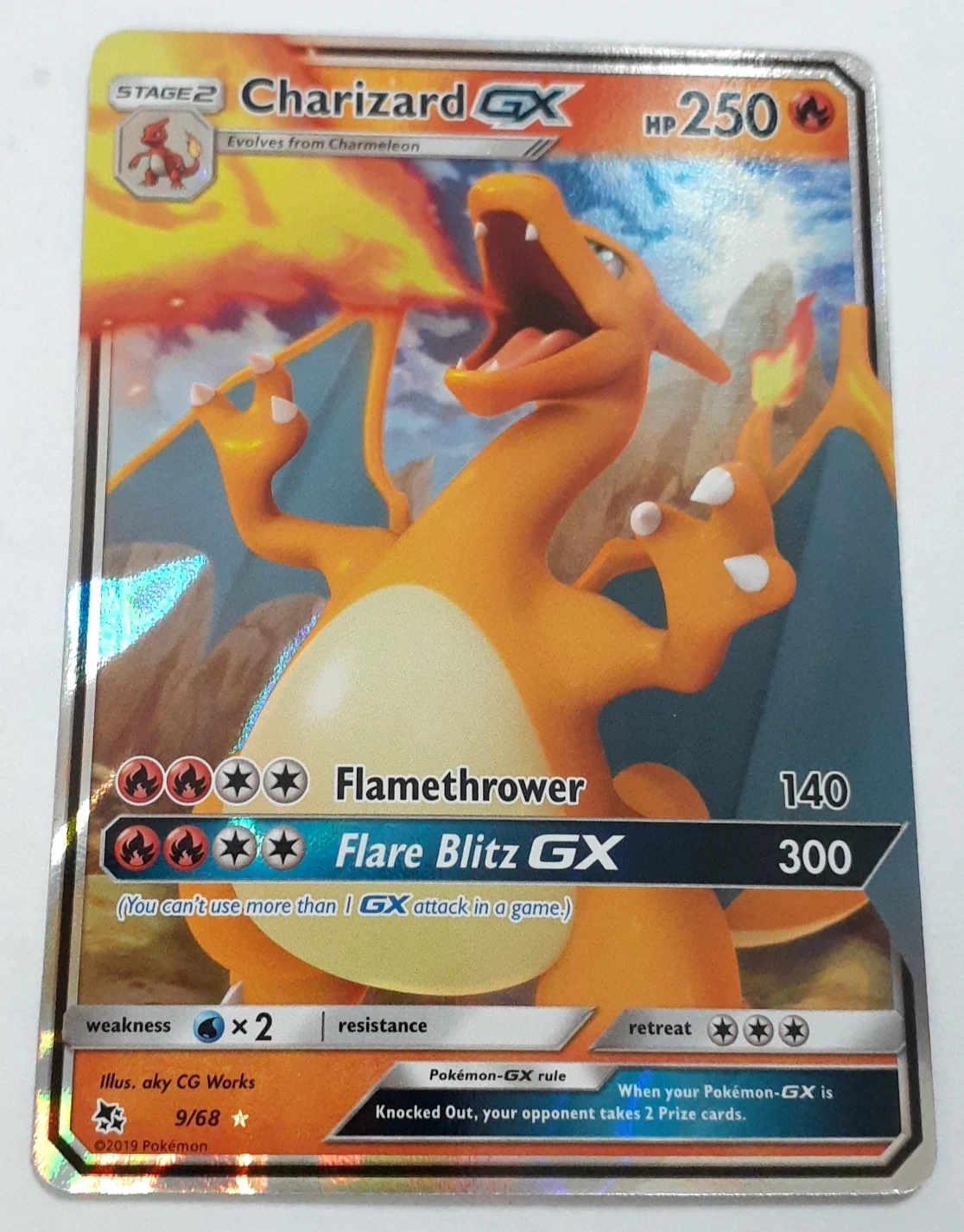 Charizard GX Hidden Fates 9/68 Holo Ultra Rare Full Art Sun and Moon Near Mint - Picture 4 of 9