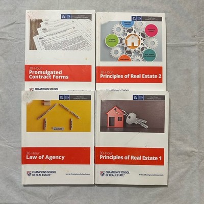 Champions School of Real Estate Set of 4 Books Principles, Promulgated Contract,