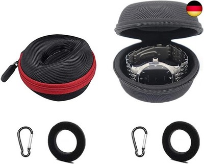 Qanye 2 Stück Runde Tragbare Uhrenbox, Portable Single Watch Travel Case, 