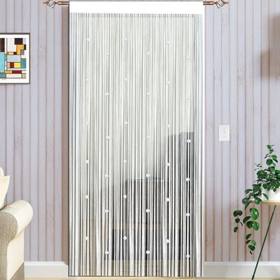 Fliegenvorhang Tür Insektenschutz Gardine Polyester Weiß 90x200cm