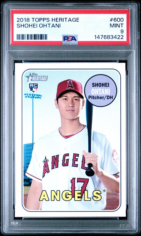 147683422 Shohei Ohtani 2018 Topps Heritage #600 Rookie RC PSA 9