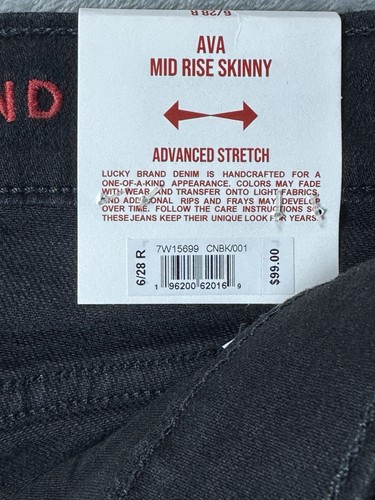 Lucky Brand Damen Jeans Schwarz Größe 6/28 Ava Mid Rise Skinny Stretch Neu - Bild 15 von 18