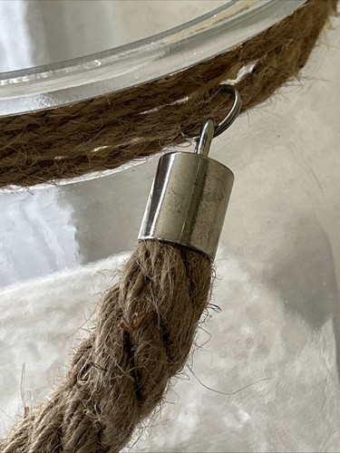 Jarrón de vidrio grande de gran tamaño con cuerda de yute decoración del hogar costero natural - Imagen 2 de 5