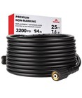Pressure Washer Hose 25FT 1/4" Kink Resistant M22 Brass Fitting Power Washer