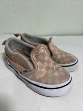 Vans Classic Toddler Size 6 Pink White Hook Loop Low Top