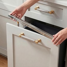 2 Pack 11 inch Stainless Steel Drawer Edge Guard, Slipon Cabinet Door Protect...