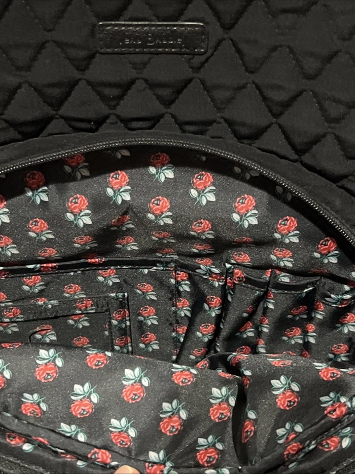 Vera Bradley Black Quilted Backpack Large - Image 2 of 4