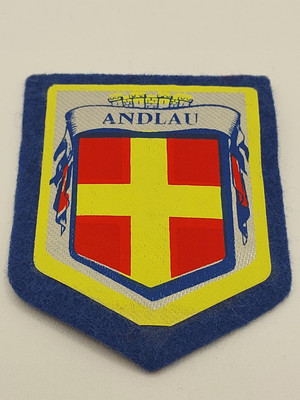Aufnäher Städte Andlau Konturen blau