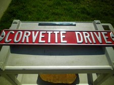 General Motors Car Corvette Drive Metal Steel Street 32 Sign - Great Condition General Motors Car Corvette Drive Metal Steel Street 32 Sign - Great Condition