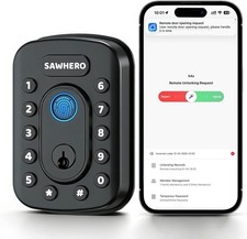 Keyless Entry Door Lock with Built-in WiFi, Fingerprint Keypad Deadbolt