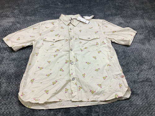 BDG Blumendruck kurzärmliges Herrenhemd Perlen Druckknopf Large Urban Outfitters mit Etikett - Bild 1 von 5