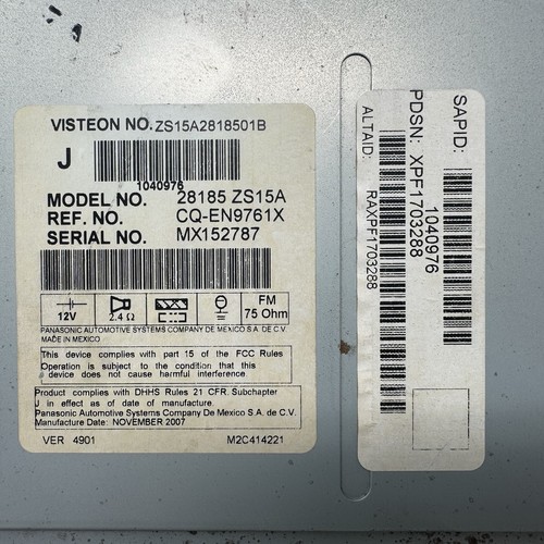 2008 Nissan Xterra Radio/Receiver 6CD Tested Works Rockford Fosgate 28185ZS15A - Picture 4 of 8