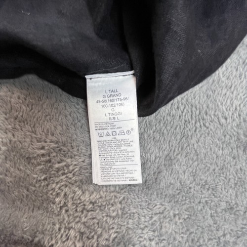 Gap Boyfriend Shirt Womens Large Tall Black Linen Button Up Pocket Long Sleeve - Picture 5 of 10