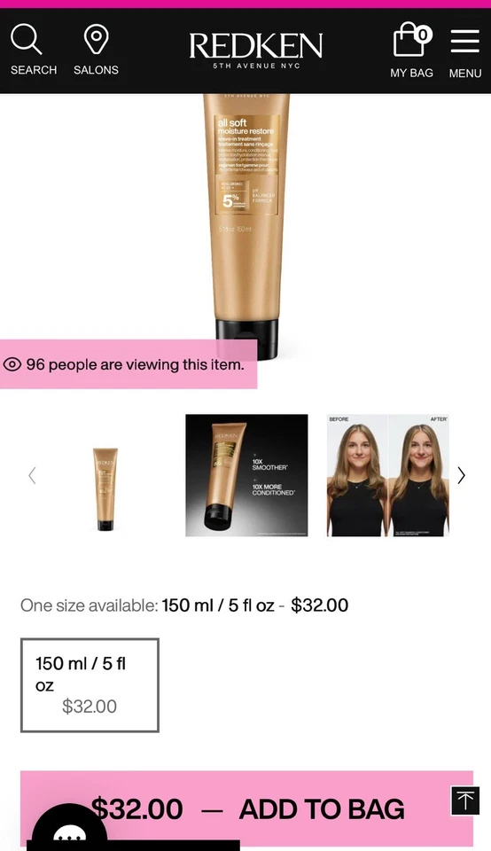 Redken All Soft Moisture Restore Leave-In Treatment | 5.1 Fl Oz (Pack of 1) - Image 2 of 2