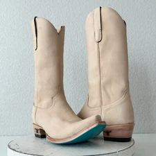 Lane Emma Jane Women’s Western Boots Size 7.5 Bone Tall Pull On Snip Toe