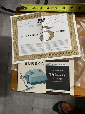 Eureka Princess Instruction Manual 705-A Vacuum Cleaner B159