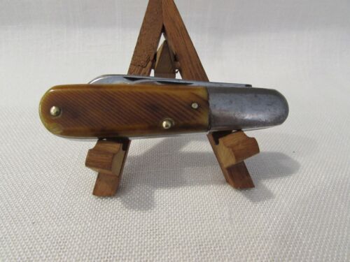 Vintage Kutmaster Utica NY USA 2 Klingen Barlow Messer Sägeschnitt Knochen Look Waage - Bild 1 von 7