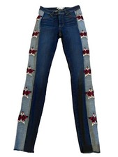 Miss Me vintage two tone star embroidered panel jeans size 25 Skinny