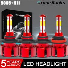 9005 H11 Led Headlight Kit Combo Bulbs 10000k Highlow Beam Super Bright White