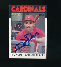 1986 Topps #178 Ivan DeJesus Signed auto Autograph clean blue sharpie