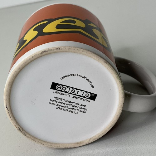 Reese's Peanut Butter Cup Candy Logo Coffee Cup Mug by Galerie White Orange Brwn - Bild 7 von 9