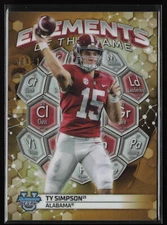 Ty Simpson 2023 Bowman Best University #ETG-10 Elements of the Game Gold /50