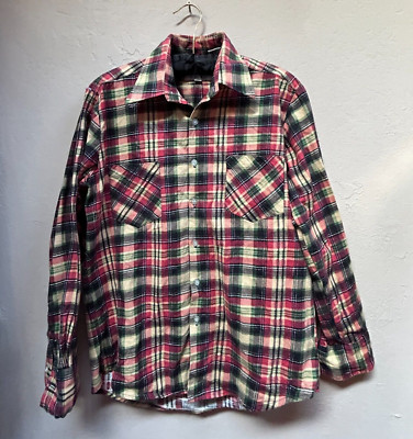 The Highlander Flannel by Bud Berma Men Medium Button Up Long Sleeve Plaid Shirt