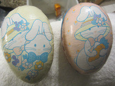 2 lot,Easter Egg, Mr. & Mrs. Bunny, Flowers, Applause Paper mache VTG decor