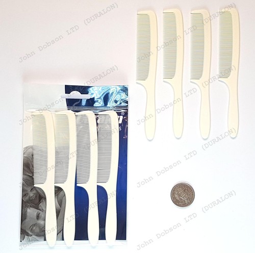 NEU 4 x Tasche Haarbart kleiner Pflegekamm mit Griff Elfenbeinfarbe 13,5 cm - Bild 5 von 12