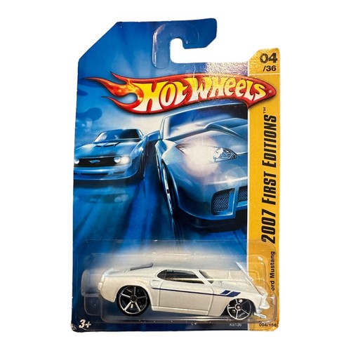 2007 Hot Wheels First Editions '69 Ford Mustang~ White~ 04/36 K6136