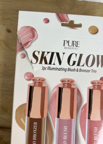 3PC PURE BENEFITS Liquid Illuminating Blush & Bronzer Trio 1 Bronzer + 2 Blushes - Picture 5 of 6