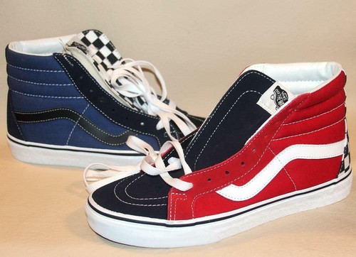 vans checkerboard red blue