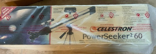 Celestron PowerSeeker 2 60 60mm Telescope w/ tripod, case NEW in box 21028-CT - Picture 4 of 5