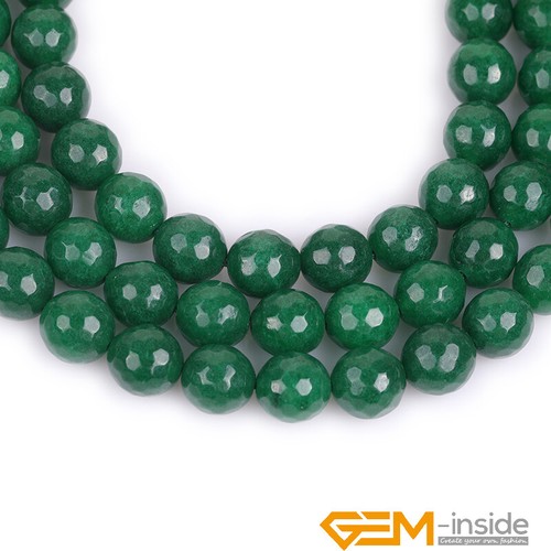 Green Jade Faceted Round Beads For Jewelry Making 15"6mm 8mm 10mm 12mm 14mm 16mm - Picture 10 of 44