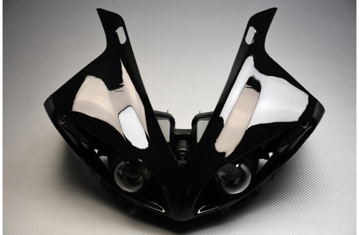Carénage frontal aérodynamique et optique de phare halogène pour YZF R1 RN22