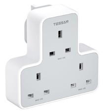 3 Way Multi Plug Extension Socket Non Blocking Power Extender for Home Office