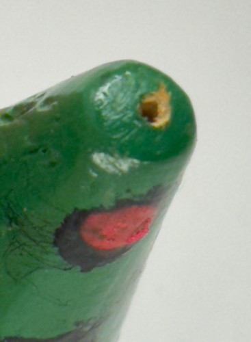 Vintage Handcrafted Wood Plug Fishing Lure Speckled Eyes Leopard Frog 2.50” Bass - Picture 7 of 8
