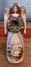 Jim Shore 2008 "Winter's Joy" Angel w/Wreath, Plays Jingle Bells, 4013508