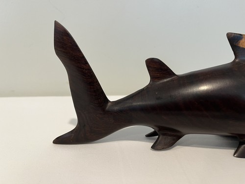 Vintage Hand Carved Shark Ironwood Sculpture 11.5” Nautical - Picture 3 of 12