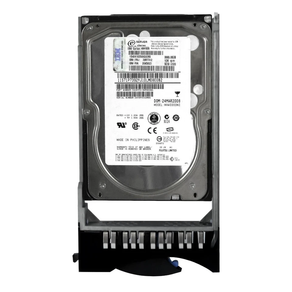Hard Drive IBM 39R7312 26K5823 MAW3300NC 300GB 10000RPM 8MB SCSI 80p 3.5" Inch - Image 3 of 3