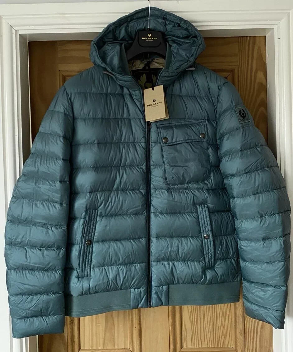 Mens Belstaff Streamline Down Jacket Size UK44 IT54 Faded Teal BNWT RRP £350 - Main Image